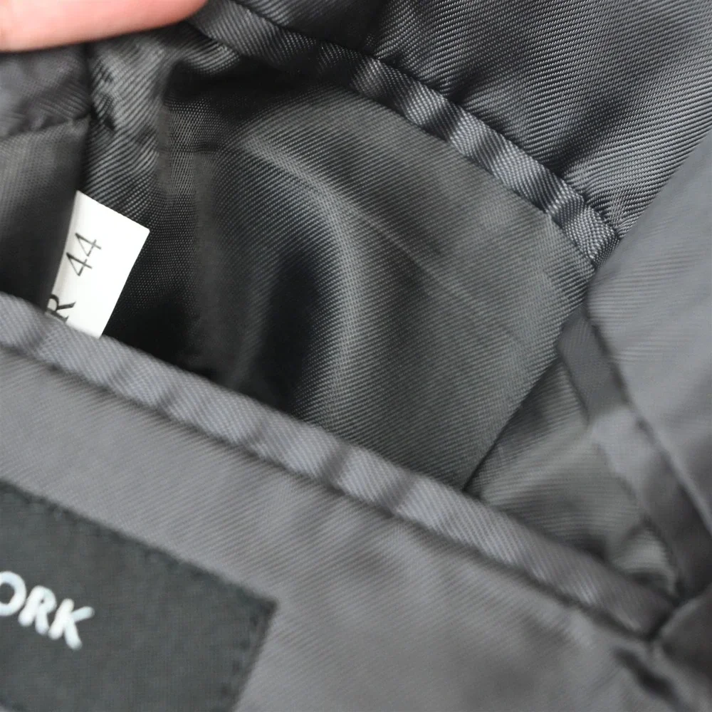 Jones New York 44R 36x30 Gray Stripe 100% Wool 3 Piece Vest Jacket Pants Suit